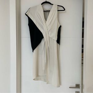 Beautiful asymmetrical dress in white and black